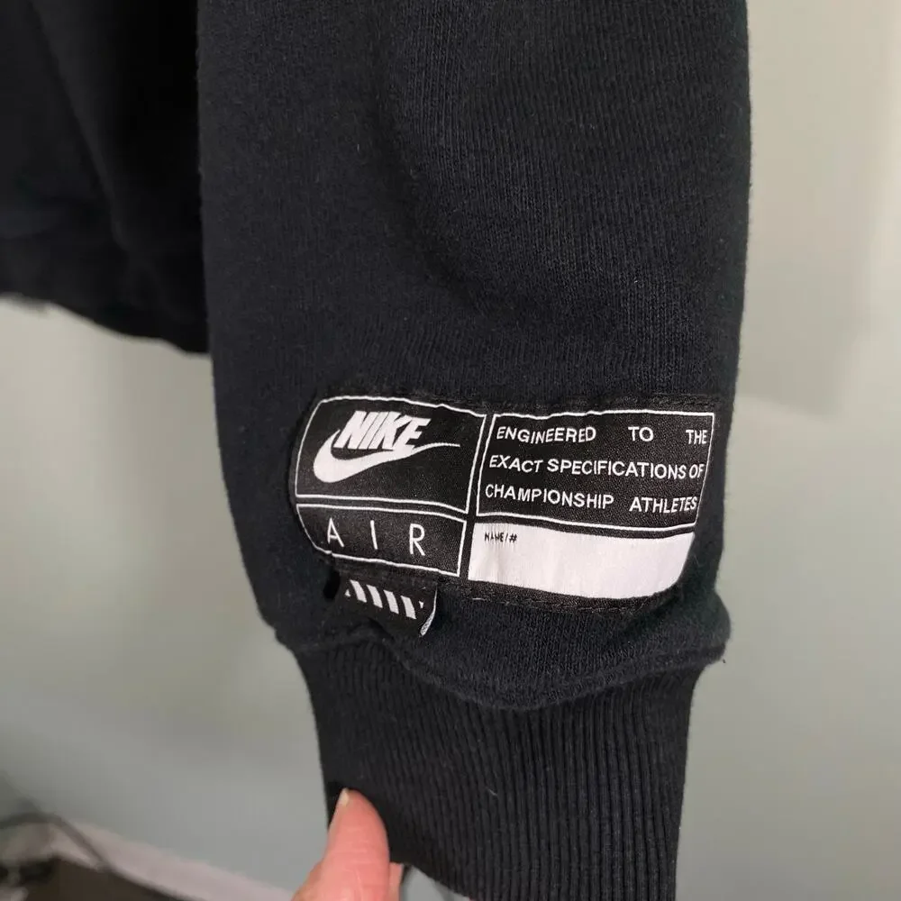 Nike Air Youth Black Graphic Fleece Grade School Lifestyle Hoodie Sz XL #HF8812